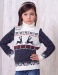 Детский свитер с оленями синий